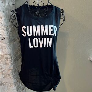ZELOS Black and White Summer Lovin' Tank Top